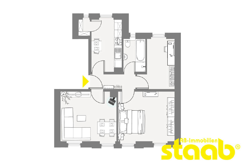 Wohnung zur Miete 750 € 3 Zimmer 66 m²<br/>Wohnfläche 01.02.2025<br/>Verfügbarkeit Damm Aschaffenburg 63741