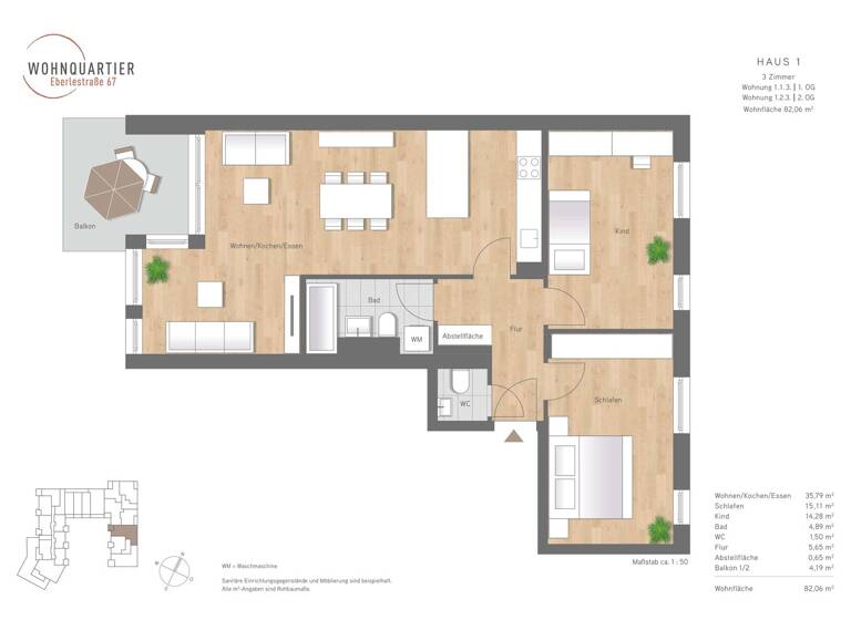 Wohnung zum Kauf provisionsfrei 639.000 € 3 Zimmer 82 m² 1. Geschoss Pfersee Augsburg 86157