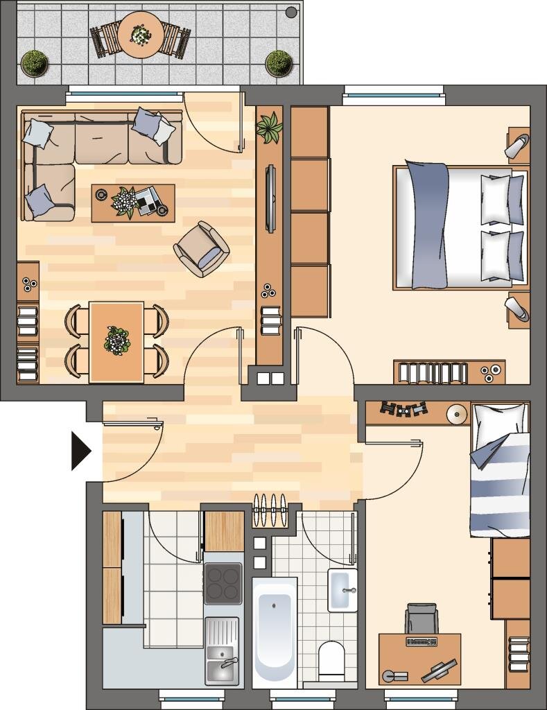 Wohnung zur Miete 459 € 3,5 Zimmer 56 m²<br/>Wohnfläche 1.<br/>Geschoss 01.04.2025<br/>Verfügbarkeit Ginsterweg 44 Schwerin Castrop-Rauxel 44577