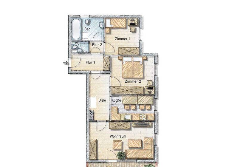 Wohnung zum Kauf 3 Zimmer 77,5 m² 2. Geschoss frei ab 01.09.2027 Fügen 6263