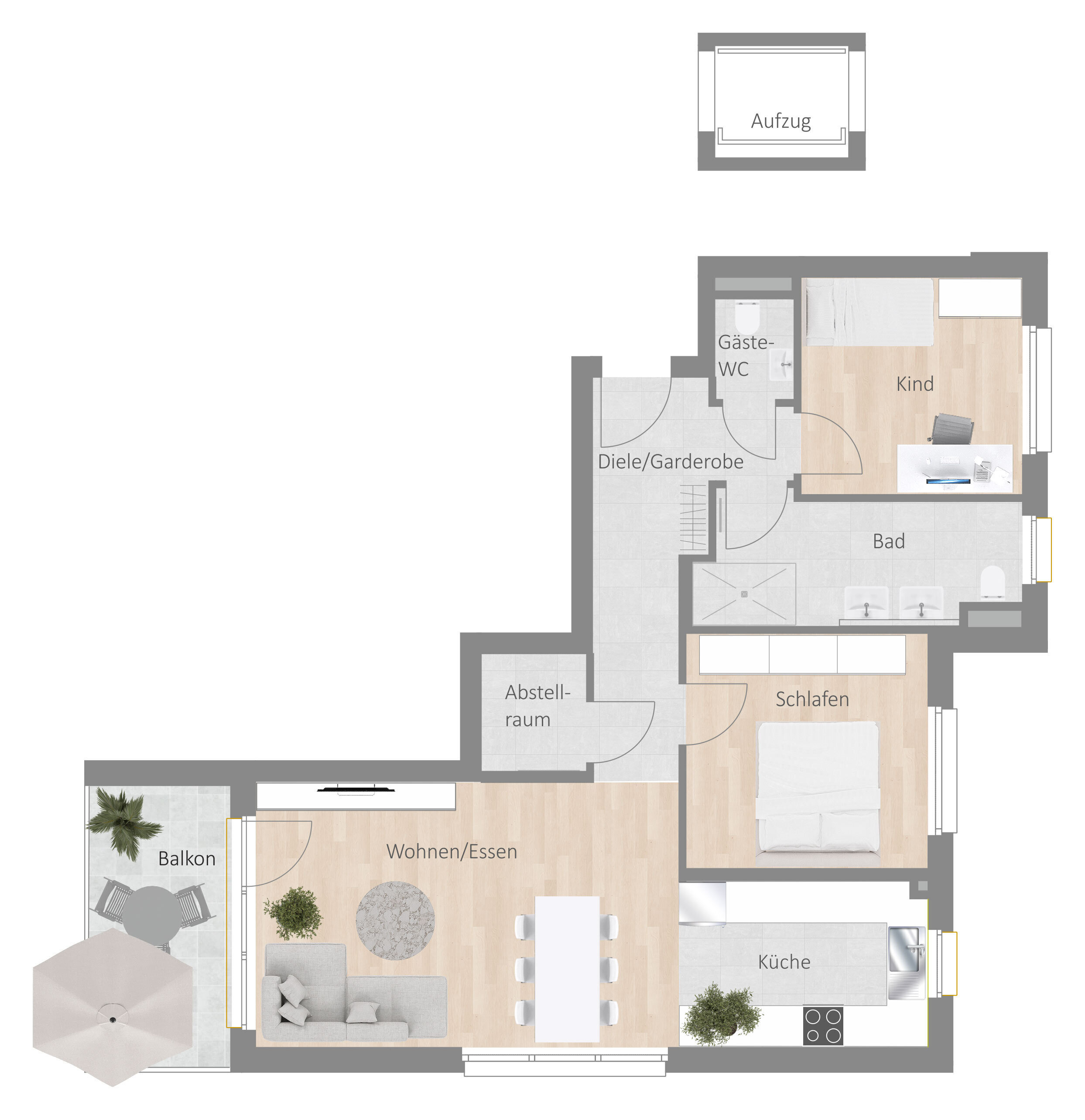 Wohnung zum Kauf provisionsfrei 499.800 € 3,5 Zimmer 80,6 m²<br/>Wohnfläche 1.<br/>Geschoss Hindenburgstraße 47 Möglingen 71696