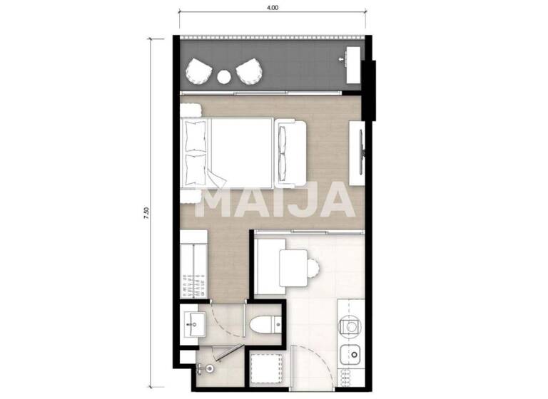 Studio zum Kauf 118.901 € 2 Zimmer 30 m² 4. Geschoss SO Origin Kata Mueang Phuket 83110