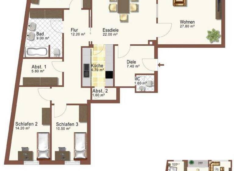 Wohnung zum Kauf 370.000 € 7 Zimmer 170 m² 3. Geschoss Burgdorfer Str. 11 Lehrte 31275