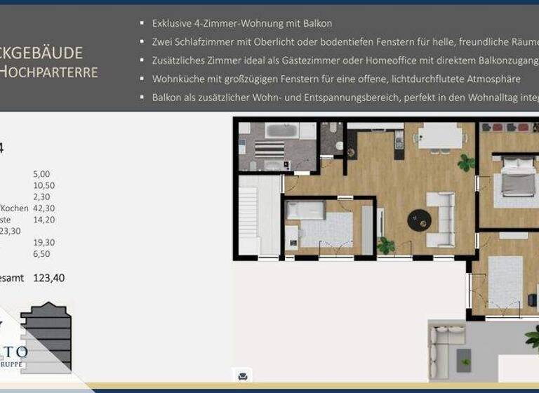 Wohnung zum Kauf provisionsfrei 691.040 € 4 Zimmer 123,4 m² Lichtenhof Nürnberg 90459