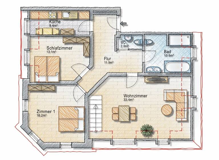 Wohnung zur Miete 1.550 € 4 Zimmer 152 m² 5. Geschoss Löbtau-Süd Dresden 01159