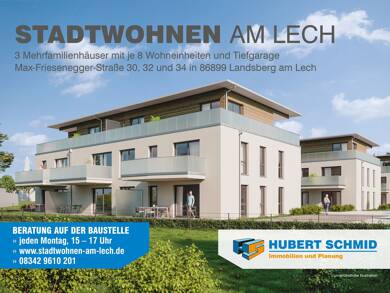 Wohnung zum Kauf - Neubau provisionsfrei 558.200 € 2 Zimmer 77,6 m² EG frei ab 30.06.2026 Max-Friesenegger-Straße 30 Landsberg Landsberg am Lech 86899