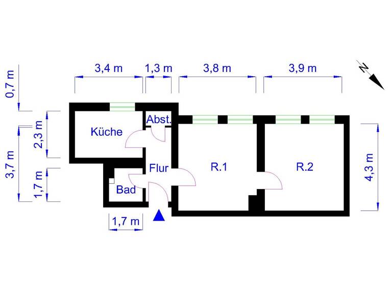 Wohnung zur Miete 414 € 2 Zimmer 48,7 m² 5. Geschoss Ulrichplatz 8 Altstadt Magdeburg 39104