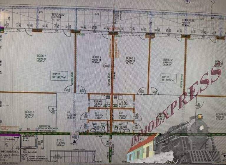 Büro zur Miete - Erstbezug 1.900 € 3 Zimmer 198 m² Bürofläche Wien 1110