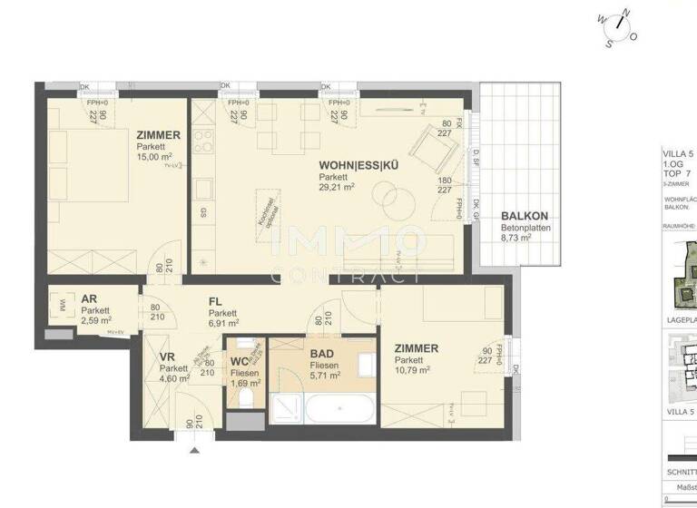 Wohnung zum Kauf - Erstbezug 429.000 € 3 Zimmer 77,1 m² Krems an der Donau 3500