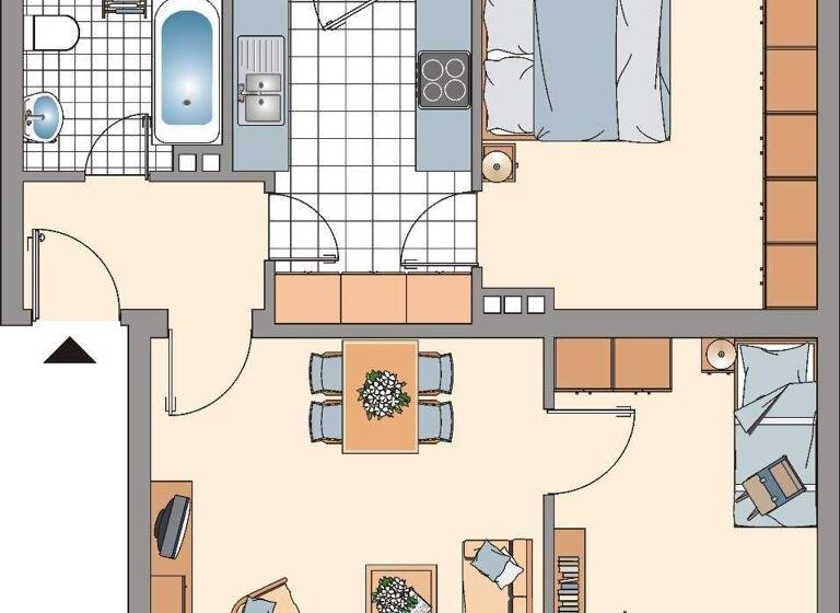 Wohnung zur Miete 599 € 3,5 Zimmer 67 m² EG Kahlacker 10 Bergheim Duisburg 47228