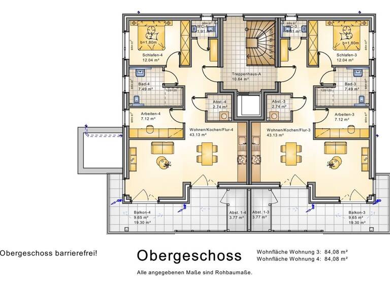 Wohnung zum Kauf 336.320 € 3 Zimmer 84,1 m² Wiefelstede 26215