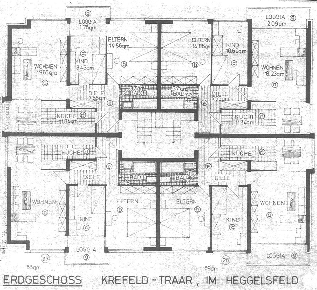 Wohnung zum Kauf 185.000 € 3 Zimmer 69 m²<br/>Wohnfläche Im Heggelsfeld 60 Traar - Ost Krefeld 47802