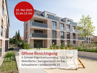 Wohnung zum Kauf - Neubau provisionsfrei 629.000 € 5 Zimmer 112,8 m² Dachgeschoss, 2. Geschoss Schillerstraße 25 Schwaikheim 71409