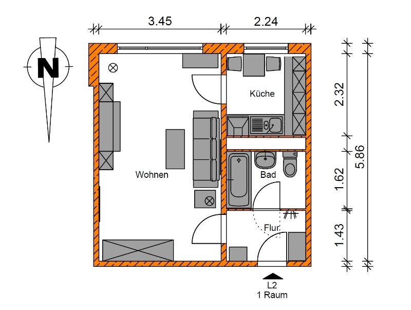 Wohnung zur Miete 178 € 1 Zimmer 31,7 m²<br/>Wohnfläche 3.<br/>Geschoss Salvador-Allende-Straße 5 Barleber Straße / Lumumbastraße Magdeburg 39126