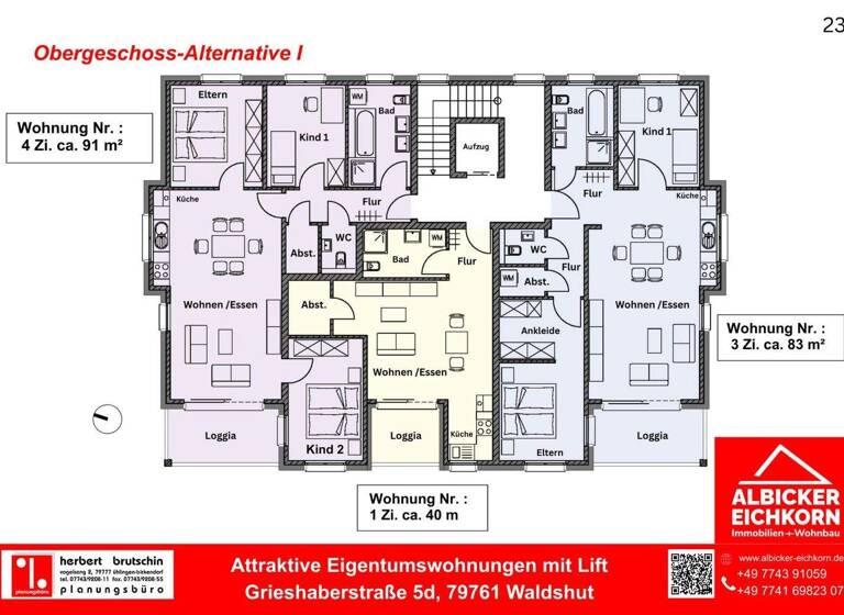 Wohnung zum Kauf provisionsfrei 424.500 € 4 Zimmer 91 m² 2. Geschoss Waldshut Waldshut-Tiengen 79761