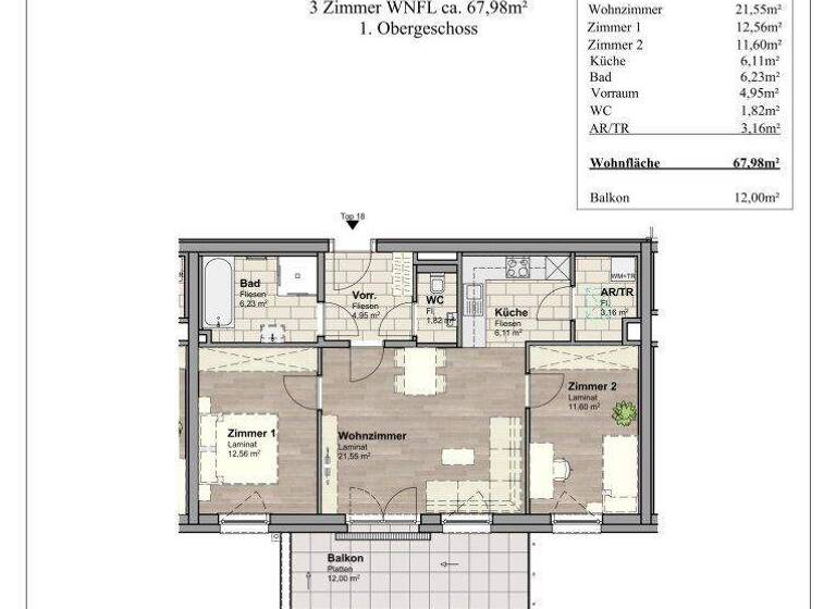 Wohnung zum Kauf - Erstbezug provisionsfrei 309.900 € 3 Zimmer 68 m² Unterwaltersdorf 2442