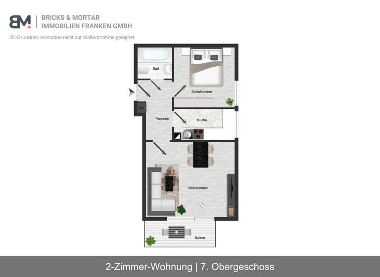 Wohnung zum Kauf 165.000 € 2 Zimmer 44 m² 7. Geschoss Alterlangen Erlangen 91056