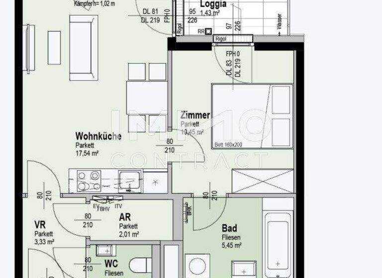 Wohnung zum Kauf - Erstbezug 289.900 € 2 Zimmer 41,7 m² 4. Geschoss Wien 1210