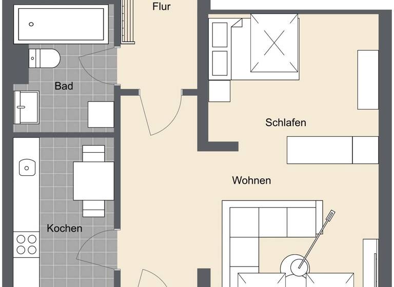 Wohnung zum Kauf 149.900 € 1,5 Zimmer 46,5 m²<br/>Wohnfläche Dachgeschoss<br/>Geschoss Wiblingen Ulm / Wiblingen 89079