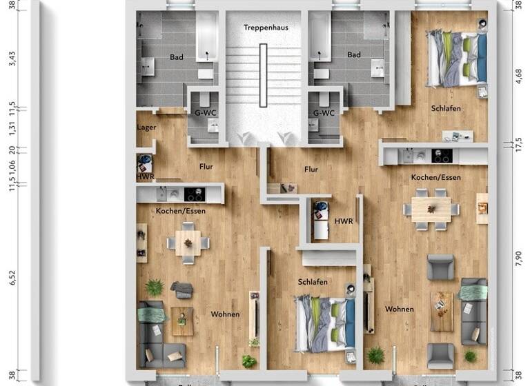 Wohnung zum Kauf - Erstbezug 319.000 € 2 Zimmer 67,3 m² frei ab sofort Offenbach am Main Offenbach 63071