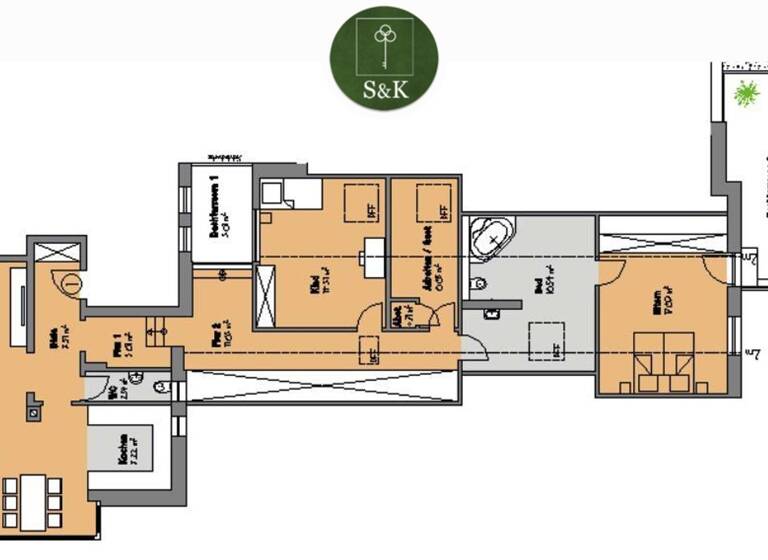 Wohnung zum Kauf provisionsfrei 433.000 € 4 Zimmer 143,5 m²<br/>Wohnfläche Dachgeschoss, 1.<br/>Geschoss Rastatt Rastatt 76437