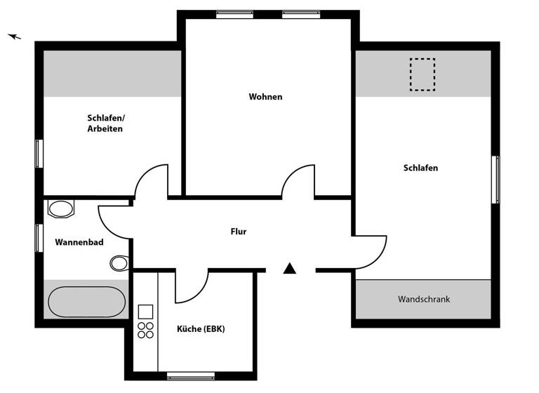 Wohnung zur Miete 440 € 3 Zimmer 68 m² Geschoss 2/3 frei ab 01.05.2026 Greene Einbeck 37574