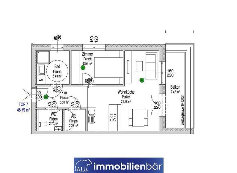 Wohnung zum Kauf - Erstbezug 135.000 € 2 Zimmer 45,8 m² 2. Geschoss Sierning 4523