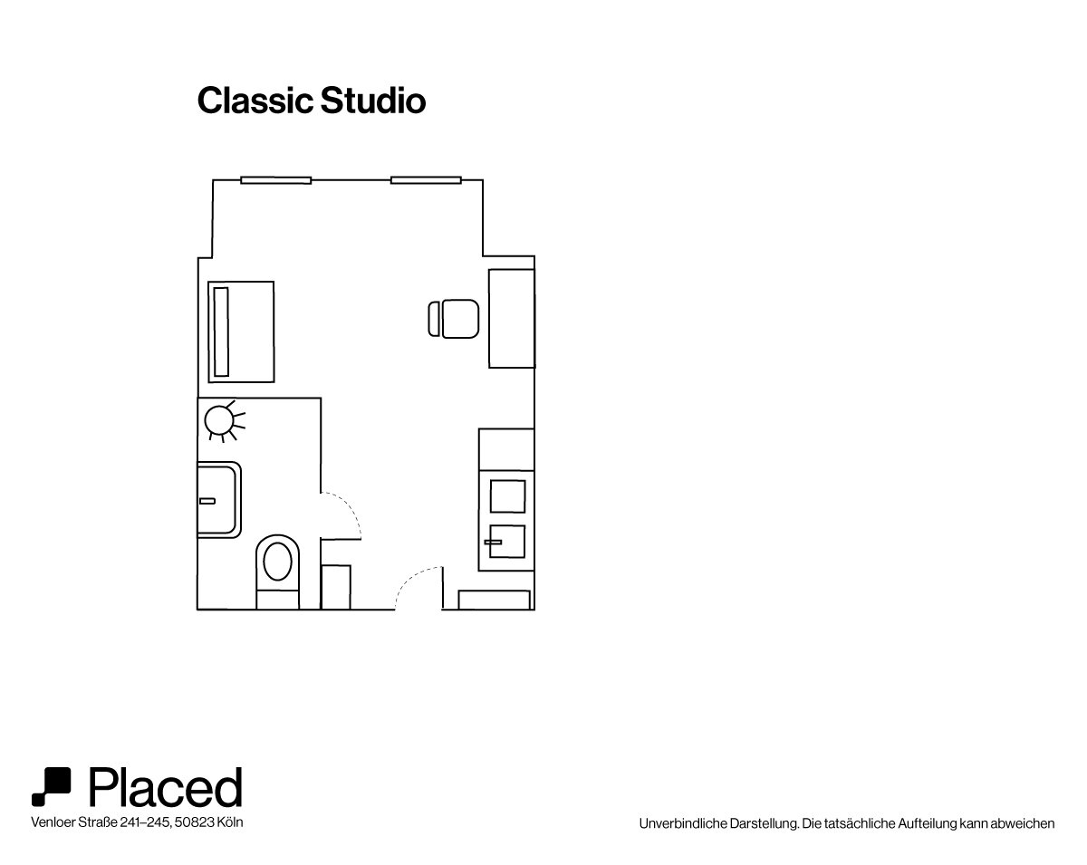 Wohnung zur Miete 636 € 1 Zimmer 17,3 m²<br/>Wohnfläche 1.<br/>Geschoss 01.02.2025<br/>Verfügbarkeit Venloer Straße 241 - 245 Bickendorf Köln 50823