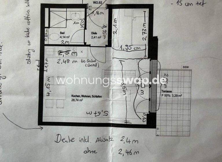 Studio zur Miete Tauschwohnung 1.020 € 1 Zimmer 38 m² EG Sendling München 81371