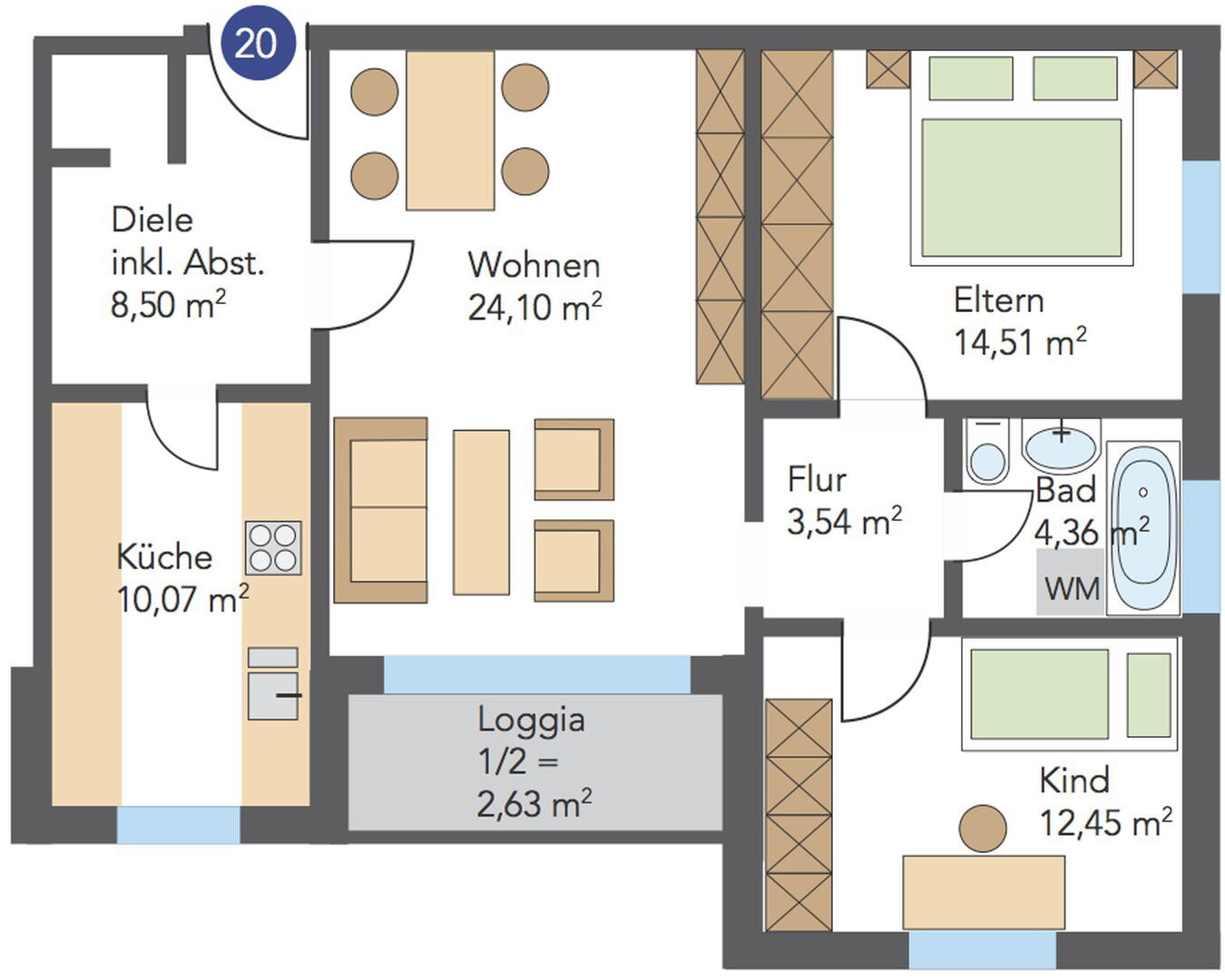 Wohnung zur Miete 580 € 3 Zimmer 77,8 m²<br/>Wohnfläche 1.<br/>Geschoss Dr.-Wachler-Weg 27 Steinberg Goslar 38640