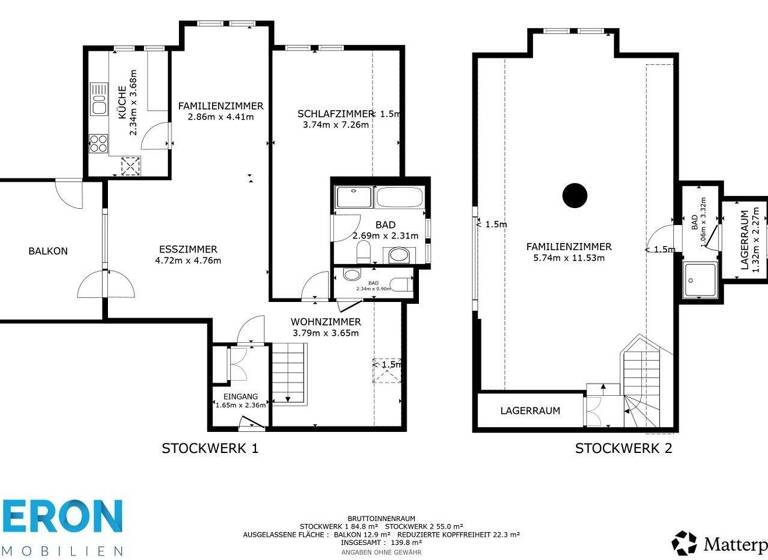 Maisonette zum Kauf 399.000 € 3,5 Zimmer 124,9 m² 3. Geschoss Heiningen 73092