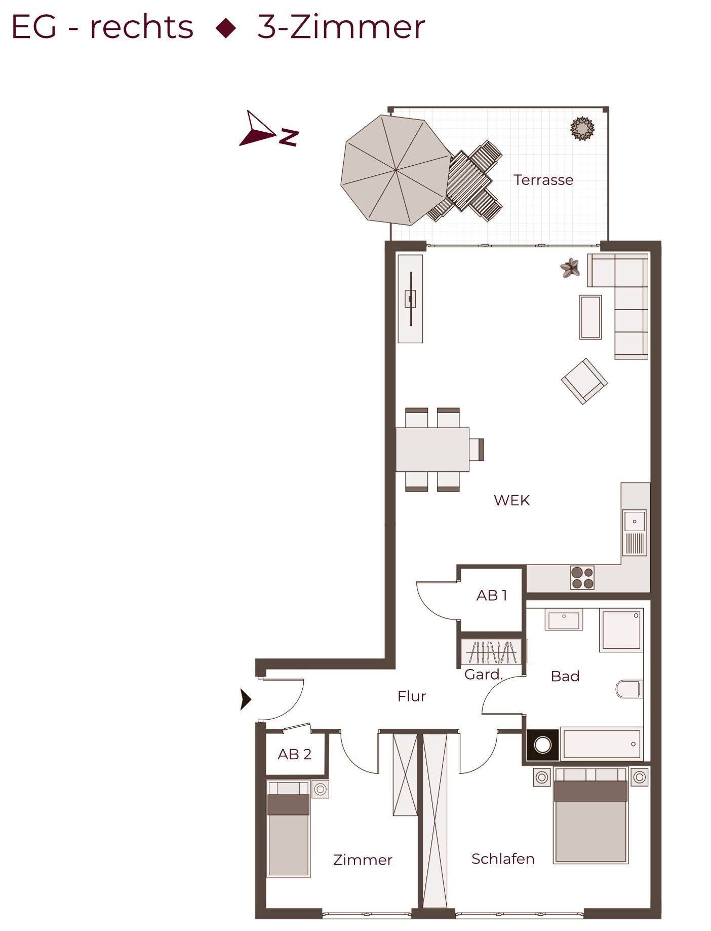 Terrassenwohnung zum Kauf provisionsfrei 402.000 € 3 Zimmer 89,1 m²<br/>Wohnfläche EG<br/>Geschoss Schniedertwiete Kisdorf 24629