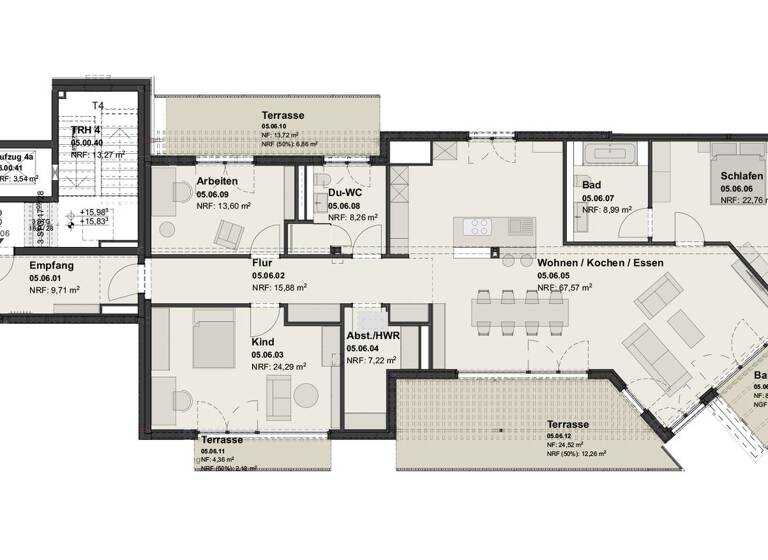 Penthouse zum Kauf - Erstbezug provisionsfrei 2.800.000 € 5 Zimmer 203,8 m² 5. Geschoss Düsseltal Düsseldorf 40239
