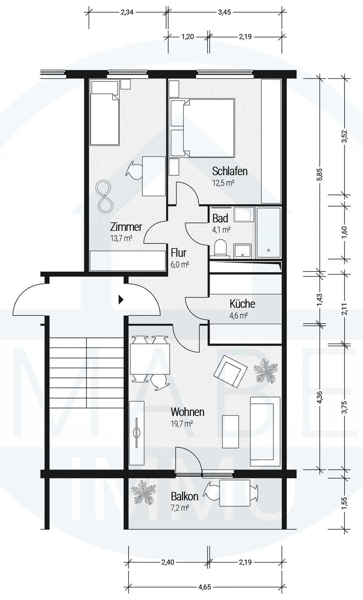 Wohnung zur Miete 370 € 3 Zimmer 61,7 m²<br/>Wohnfläche 4.<br/>Geschoss ab sofort<br/>Verfügbarkeit Straße des Friedens 10 Cölpin Cölpin 17094