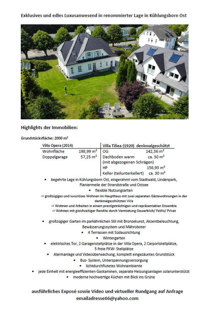 Villa zum Kauf provisionsfrei 3.950.000 € 22 Zimmer 498,3 m²<br/>Wohnfläche 2.000 m²<br/>Grundstück 01.12.2025<br/>Verfügbarkeit Kühlungsborn 18225