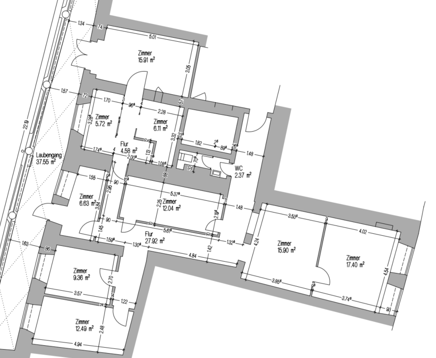 Büro-/Praxisfläche zur Miete 9 Zimmer 136,4 m²<br/>Bürofläche Altstadt 28 Altstadt Landshut 84028