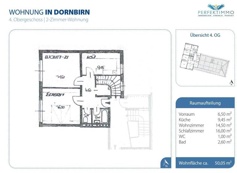 Wohnung zum Kauf 299.000 € 2 Zimmer 55 m² 4. Geschoss Dornbirn 6850