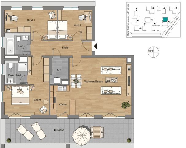 Wohnung zur Miete 1.472 € 4 Zimmer 129,7 m²<br/>Wohnfläche 4.<br/>Geschoss ab sofort<br/>Verfügbarkeit Magdalenenhäuser Weg 20F Silhöfer Aue Wetzlar 35578