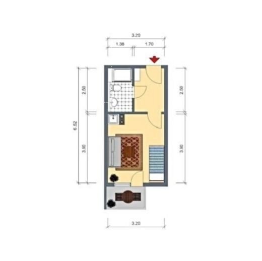 Studio zur Miete 420 € 1 Zimmer 22 m²<br/>Wohnfläche 5.<br/>Geschoss ab sofort<br/>Verfügbarkeit Wohlgelegen - West Mannheim 68167