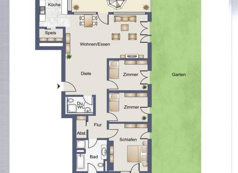 Wohnung zum Kauf 990.000 € 4,5 Zimmer 125 m² EG Möhringen Stuttgart 70567