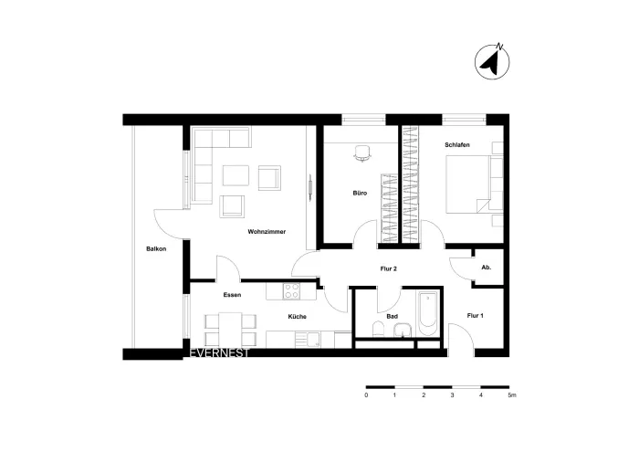 Studio zur Miete 1.545 € 3 Zimmer 83 m²<br/>Wohnfläche Niederrad Frankfurt am Main 60528