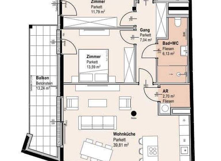 Wohnung zum Kauf 896.800 € 4 Zimmer 117,2 m² 3. Geschoss Siebenbrunnengasse 44 Wien 1050