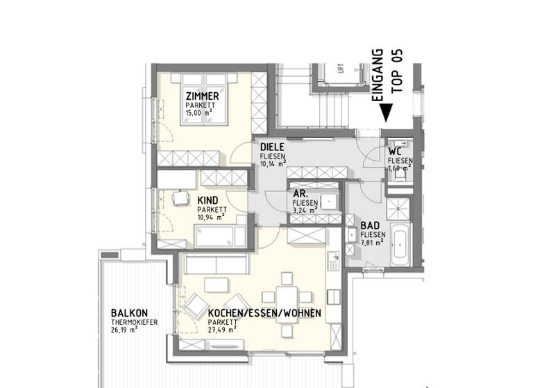 Wohnung zum Kauf - Erstbezug 419.500 € 3 Zimmer 76 m² St. Martin Villach(Stadt) 9500