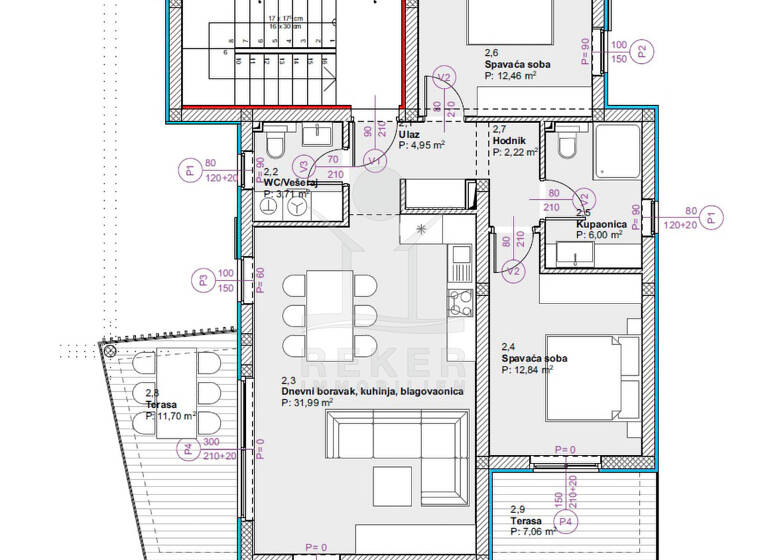 Wohnung zum Kauf - Erstbezug 259.000 € 3 Zimmer 92,9 m² 1. Geschoss Vodice 22211