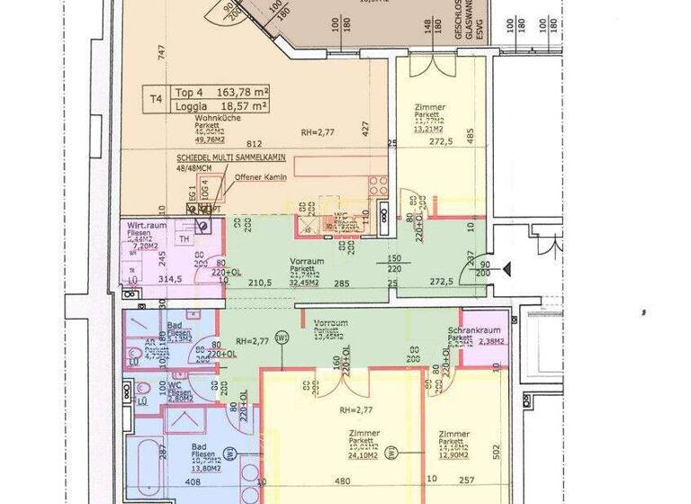 Wohnung zur Miete 4.000 € 4 Zimmer 182,4 m² Wien 1020
