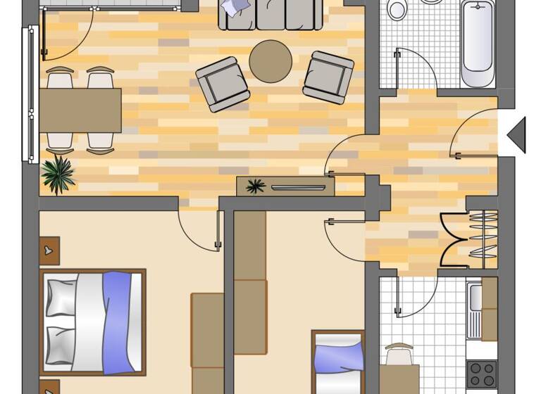 Wohnung zur Miete 459 € 3 Zimmer 66 m² 7. Geschoss Amselstraße 38 Langenberg Velbert 42555