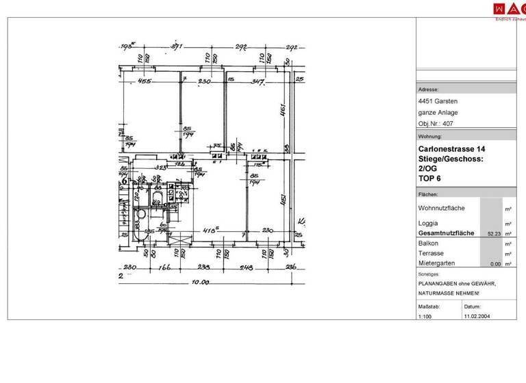 Wohnung zur Miete 370 € 2 Zimmer 52,2 m² 1. Geschoss frei ab 01.06.2026 Carlonestraße Garsten 4451