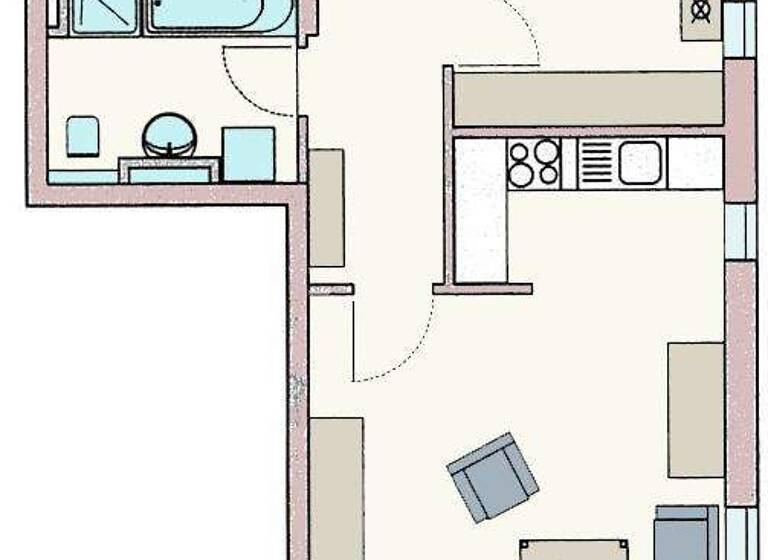 Wohnung zur Miete 550 € 2 Zimmer 55,6 m² 1. Geschoss frei ab sofort Vilsbiburg 84137