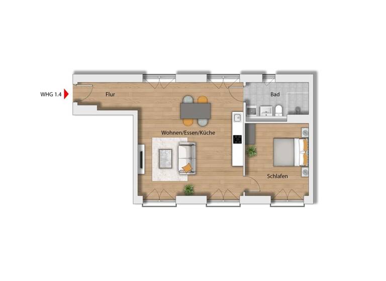 Wohnung zum Kauf provisionsfrei 379.900 € 2 Zimmer 60,5 m² 1. Geschoss Großkölnstr. 53-55 Aachen 52062