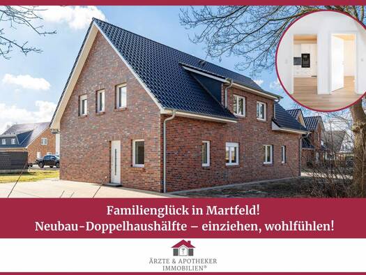 Doppelhaushälfte zum Kauf - Erstbezug 349.900 € 5 Zimmer 116,5 m² 368 m² Grundstück Martfeld Martfeld / An der Heide 27327